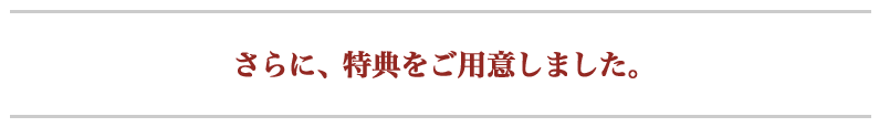 さらに、特典をご用意しました。